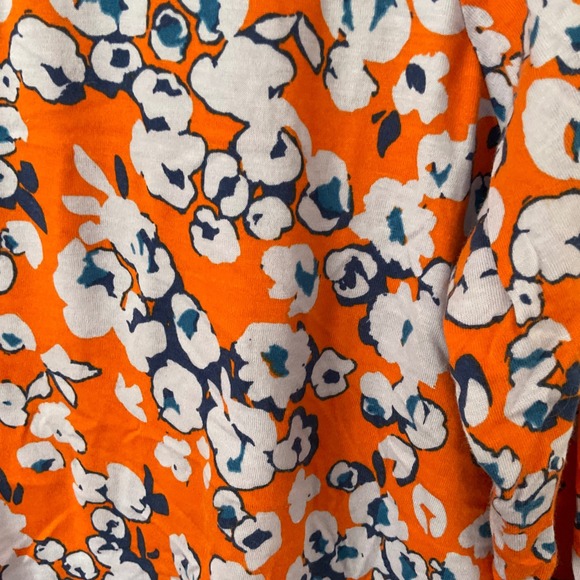 LOGO Lori Goldstein Womens Orange Floral Cotton Modal Long Sleeve Top L - Picture 3 of 9